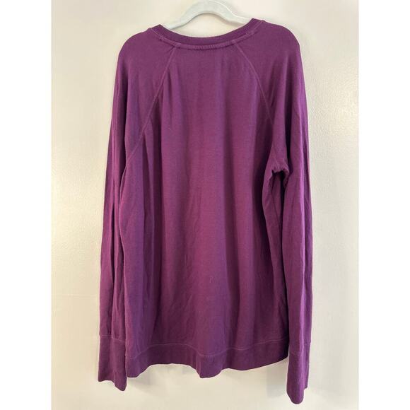 Athleta Womens Serenity Modal Purple Crossover Sweatshirt Athleisure Size Small - Picture 2 of 7